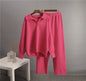 Solid Color Lapel Sweater Set for Women FitiqueFit