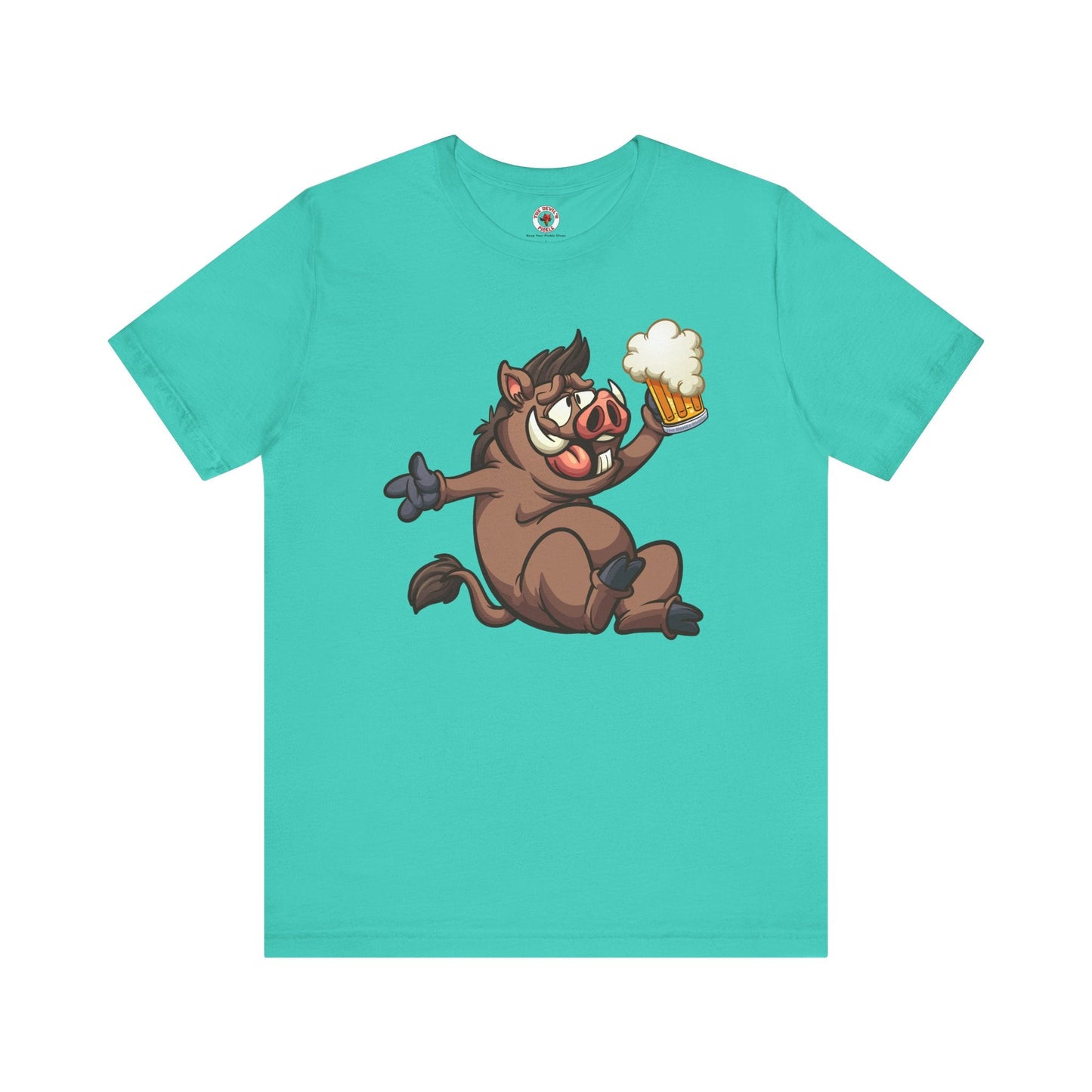 Beer Drinking Boar T-Shirt The Devil's Pickle