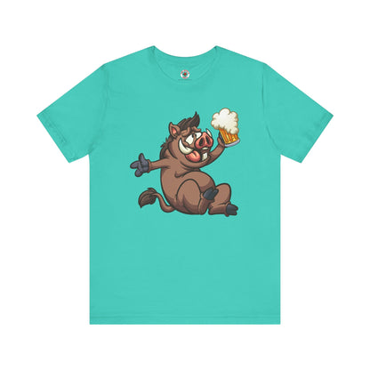 Beer Drinking Boar T-Shirt The Devil's Pickle