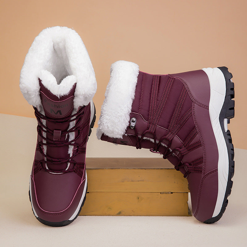 Women’s Winter Fleece-Lined Thicker Non-Slip Cotton-Padded Outdoor Mid-Boots FitiqueFit