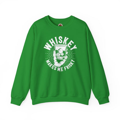 Whiskey Makes Me Frisky Crewneck Sweatshirt The Devil's Pickle