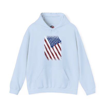 Distressed American Flag Hooded Sweatshirt The Devil's Pickle