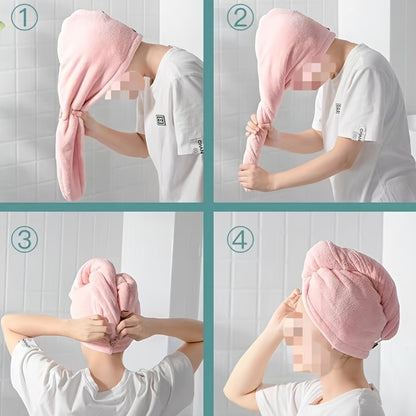 Microfiber Hair Towel Quick Drying Hair Wrap Towel Super Absorbent Hair Drying Cap Soft Headband NovaCart