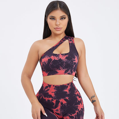 Seamless One-Shoulder Bra & Scrunch Leggings Set - High Waisted Yoga Pants FitiqueFit