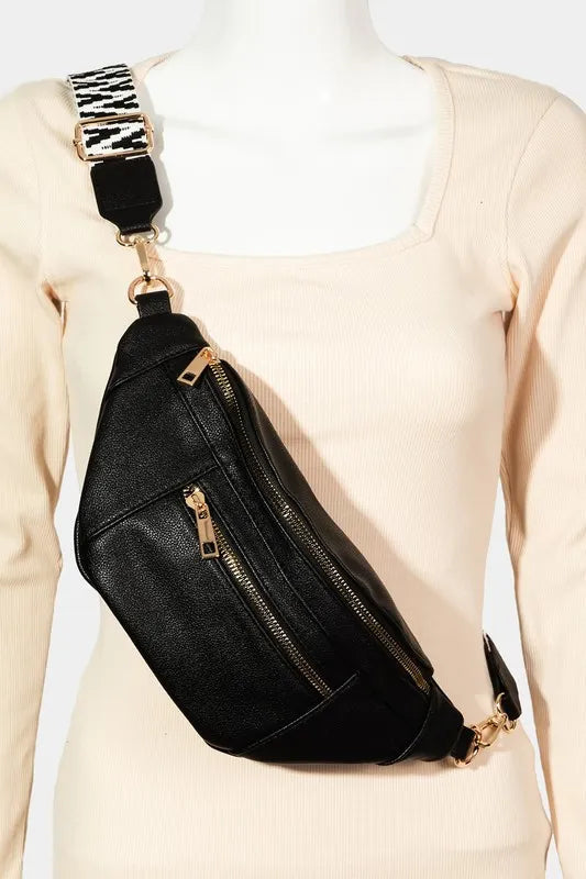 Fame PU Leather Crossbody Bag with Removable Strap West2East Surf