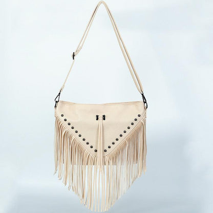 Trendy Riveted Tassel Shoulder Bag – Stylish and Practical Handbag with Tassels and Rivets Country in My Heart