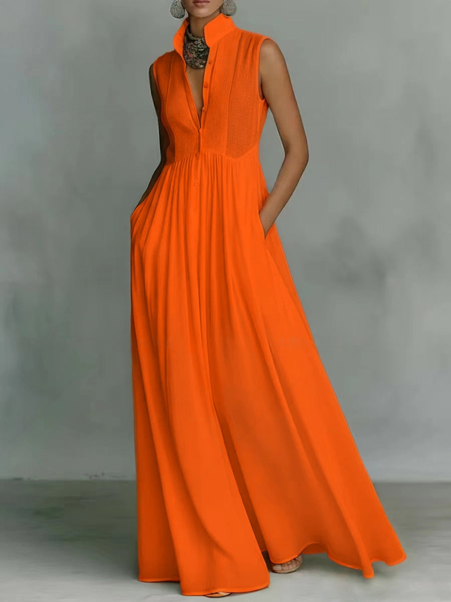 Women's French-Style High-Waist Midi Dress with Ribbon Tie FitiqueFit