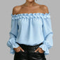 Women's Ruffle Off-Shoulder 3/4 Sleeve Elegant Shirt FitiqueFit