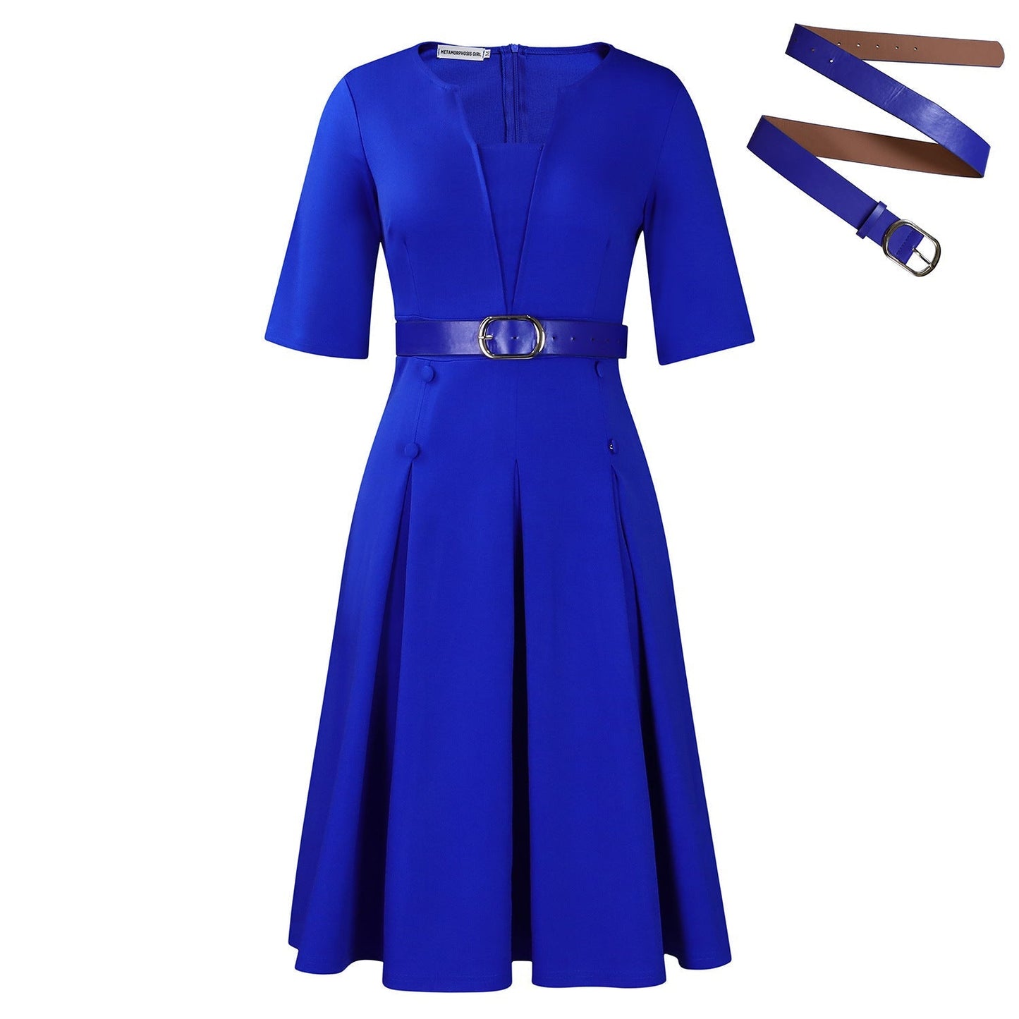 Fashion Elegant Graceful Solid Color Dress Grayceful LLC