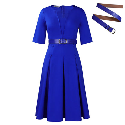 Fashion Elegant Graceful Solid Color Dress Grayceful LLC
