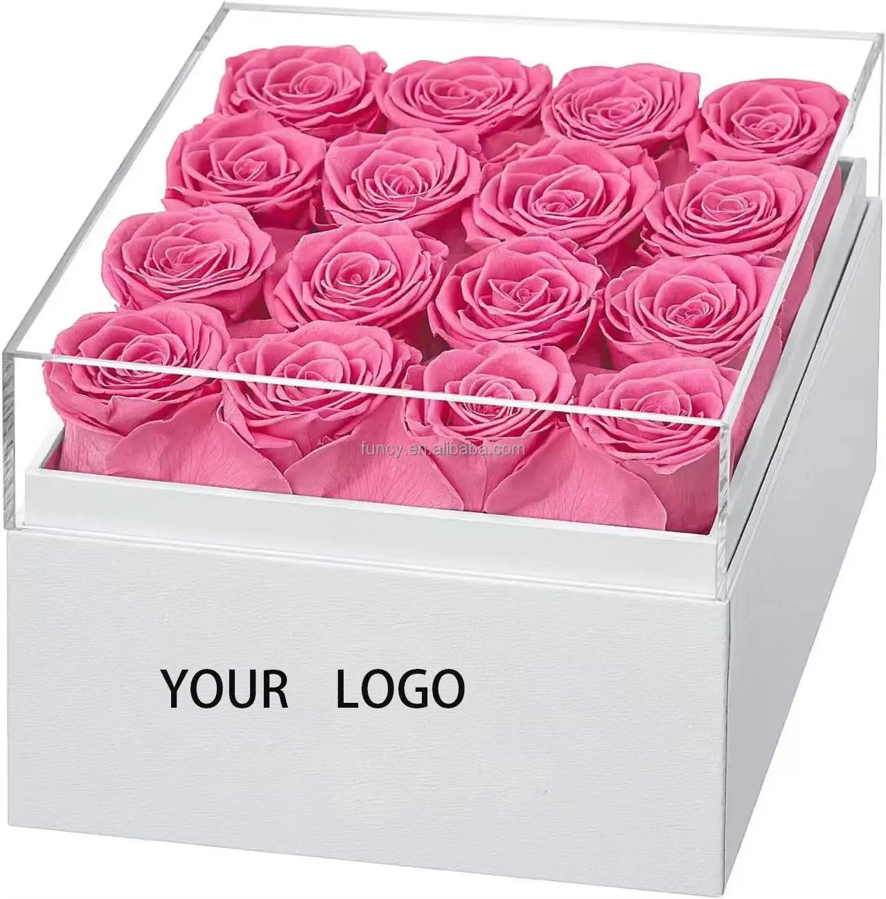 Elegant Custom Logo Preserved Roses Gift Box - Perfect for Mother's Day and Special Occasions