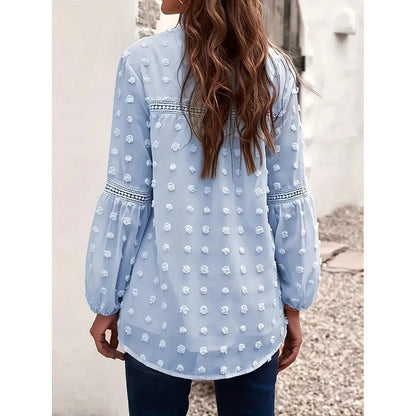 Women’s Long‑Sleeve V‑Neck Business Casual Blouse FitiqueFit