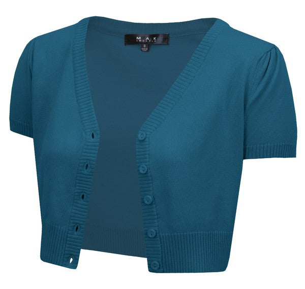 Cropped Bolero Knit Sweater Cardigan Short Sleeve Shop Style & More | Fresh Looks, Everyday Deals & Free Shipping