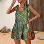 Resort-Style Sleeveless High-Waist Jumpsuit | 4 Prints FitiqueFit