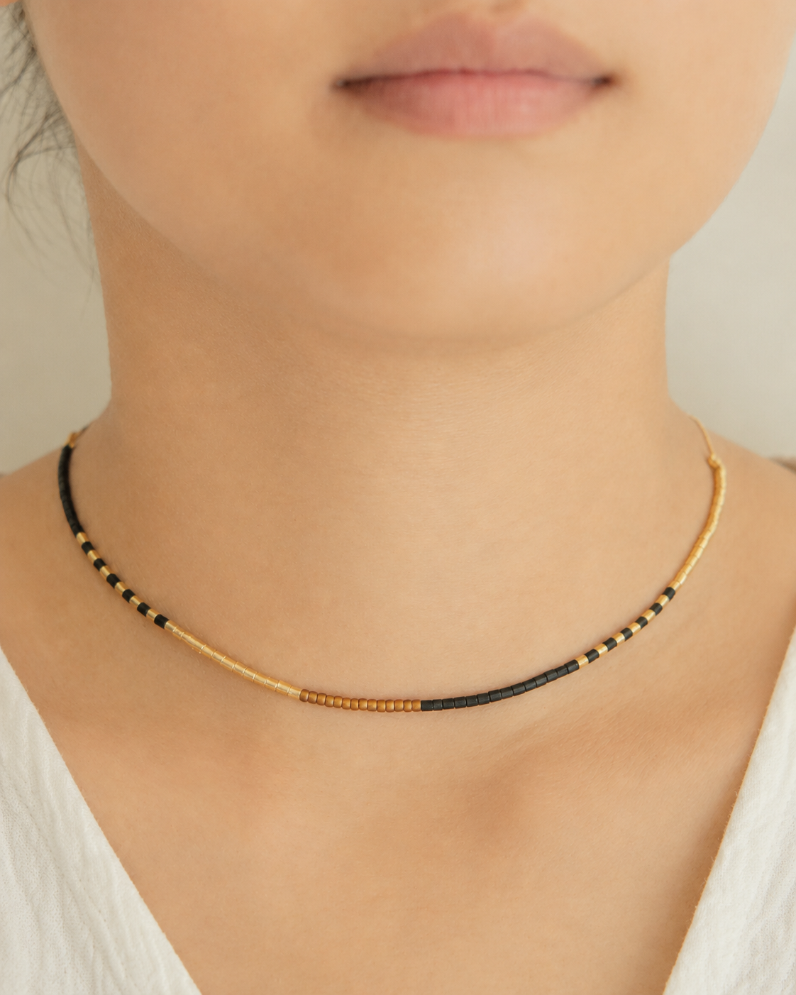Golden Beaded Necklace Village Thrive