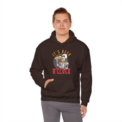 It's Beer O'Clock Skeleton Hooded Sweatshirt The Devil's Pickle