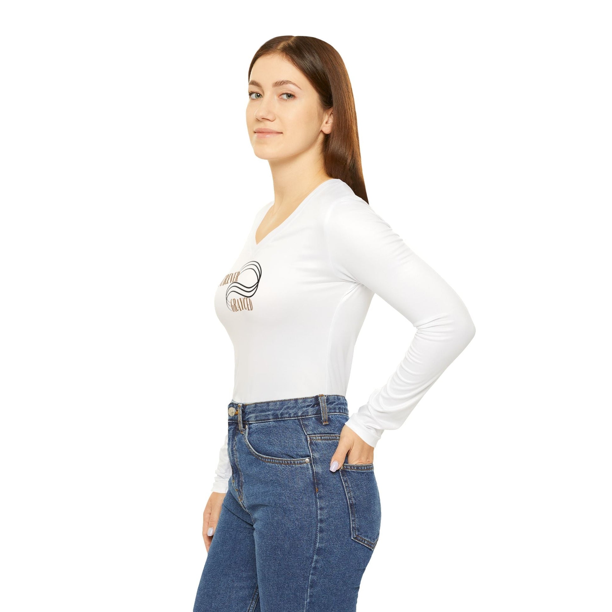 Forever Grayced Women's Long Sleeve V-Neck Shirt - Inspirational Casual Wear Grayceful LLC