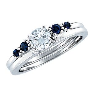14K White Natural Blue Sapphire Wrap-Style Ring Enhancer Ethereal Legacy Boutiques