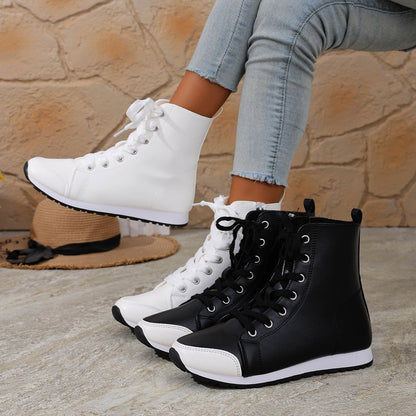 Womens Stylish Side-zip Flat Ankle Boots See size chart under “more details” The Fashion Celestial