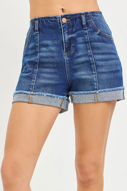 RISEN Slouchy Cuffed Denim Shorts New Era Fashion LLc