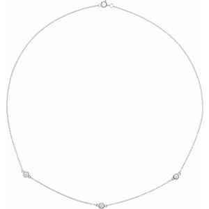 14K White 1/3 CTW Lab-Grown Diamond 3-Station 18" Necklace Ethereal Legacy Boutiques