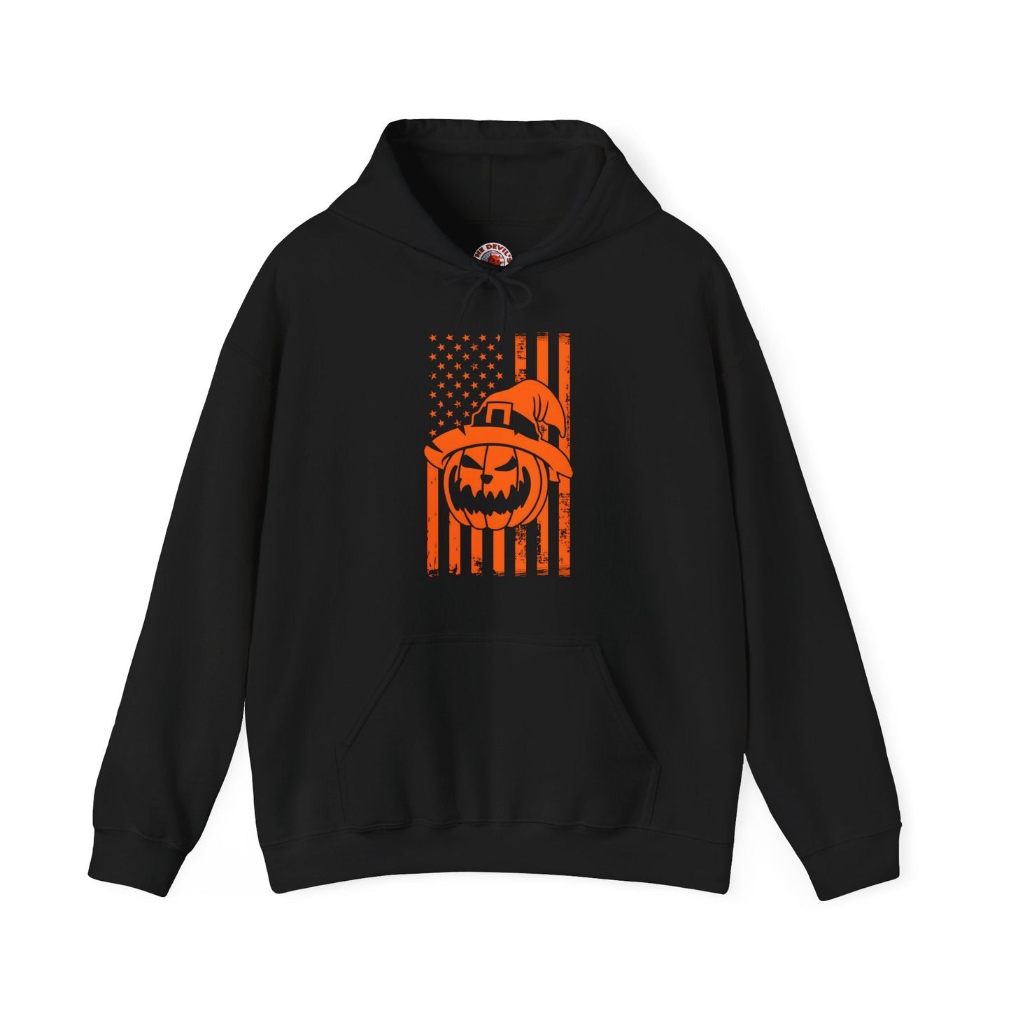 Pumpkin American Flag Hooded Sweatshirt The Devil's Pickle
