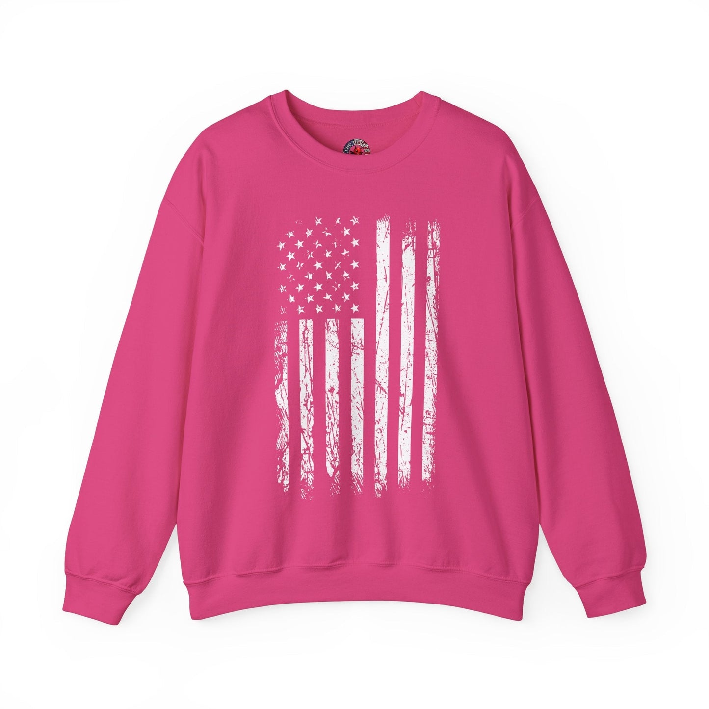 American Grunge Flag Crewneck Sweatshirt The Devil's Pickle