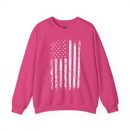 American Grunge Flag Crewneck Sweatshirt The Devil's Pickle