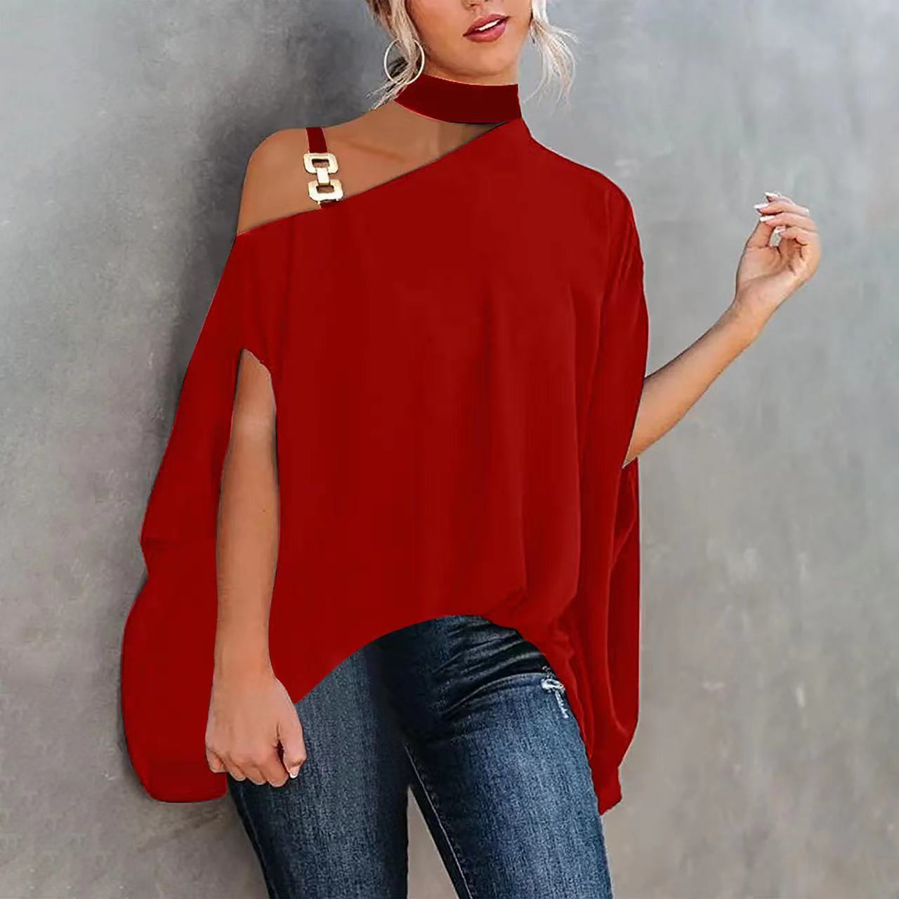 Women’s One-Shoulder Printed T-Shirt FitiqueFit