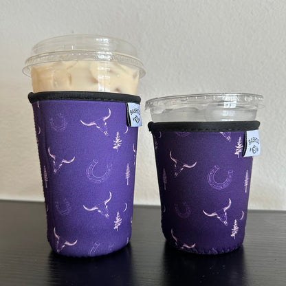 Dark Skull Pattern Coffee Sleeve | Western Pattern Coffee Koozie BashDesignsCo