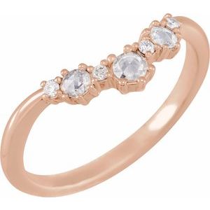 14K Rose 1/5 CTW Natural Rose-Cut Diamond & Faceted Contour Band Ethereal Legacy Boutiques