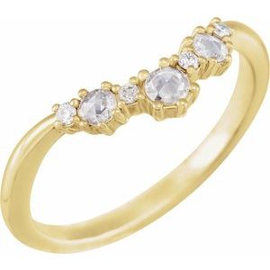 14K Yellow 1/5 CTW Natural Rose-Cut Diamond & Faceted Contour Band Ethereal Legacy Boutiques