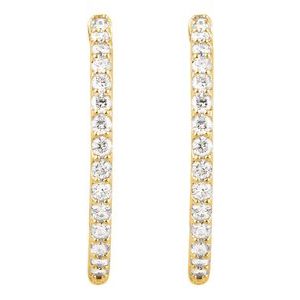 14K Yellow 2 CTW Natural Diamond Inside-Outside 29.5 mm Hinged Hoop Earrings Ethereal Legacy Boutiques