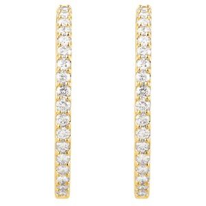 14K Yellow 3 CTW Lab-Grown Diamond Inside-Outside 34.5 mm Hinged Hoop Earrings Ethereal Legacy Boutiques