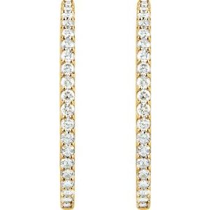 14K Yellow 6 1/2 CTW Lab-Grown Diamond Inside-Outside 51 mm Hinged Hoop Earrings Ethereal Legacy Boutiques