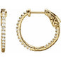 14K Yellow 1/2 CTW Lab-Grown Diamond Inside-Outside 19 mm Hinged Hoop Earrings Ethereal Legacy Boutiques