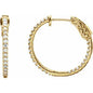 14K Yellow 3/4 CTW Lab-Grown Diamond Inside-Outside 23 mm Hinged Hoop Earrings Ethereal Legacy Boutiques