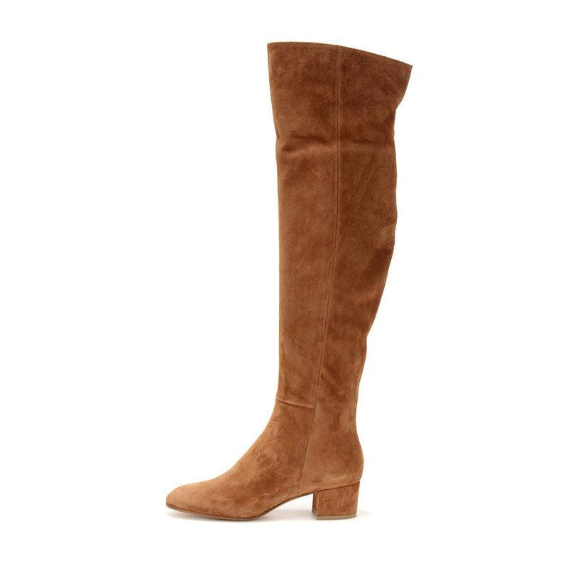 Desert Rose Suede Over the Knee Boots for Cowgirl Fashion - Comfortable & Stylish Country in My Heart