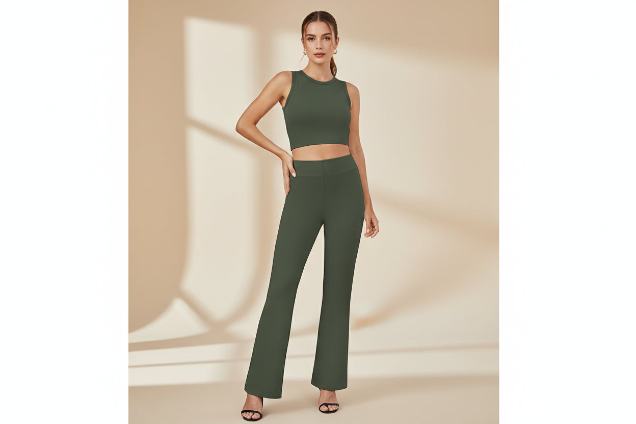 Business-Casual High-Waisted Stretch Trousers for Women FitiqueFit