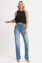 RISEN Full Size Tummy Control High Rise Straight Jeans Plus Size West2East Surf