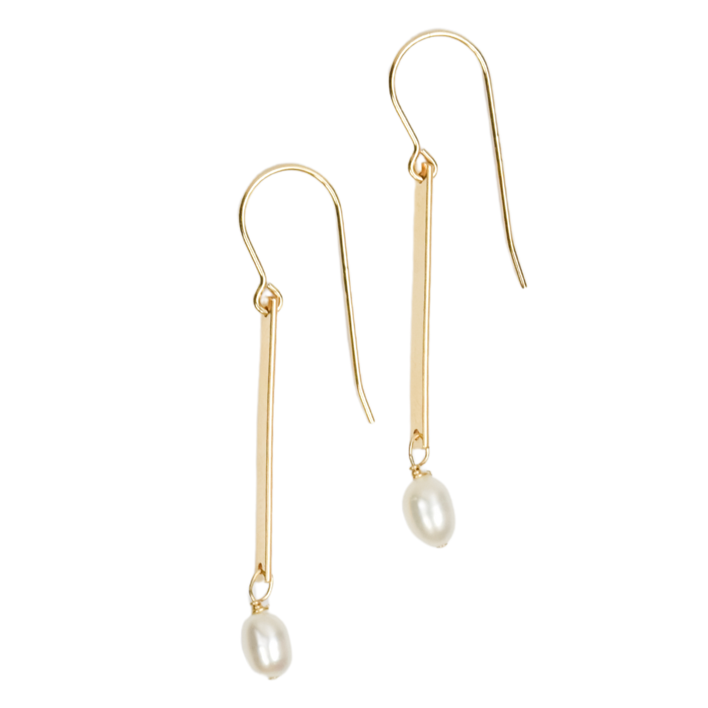 Bar and Pearl Earrings Emily Anne Designs LLC