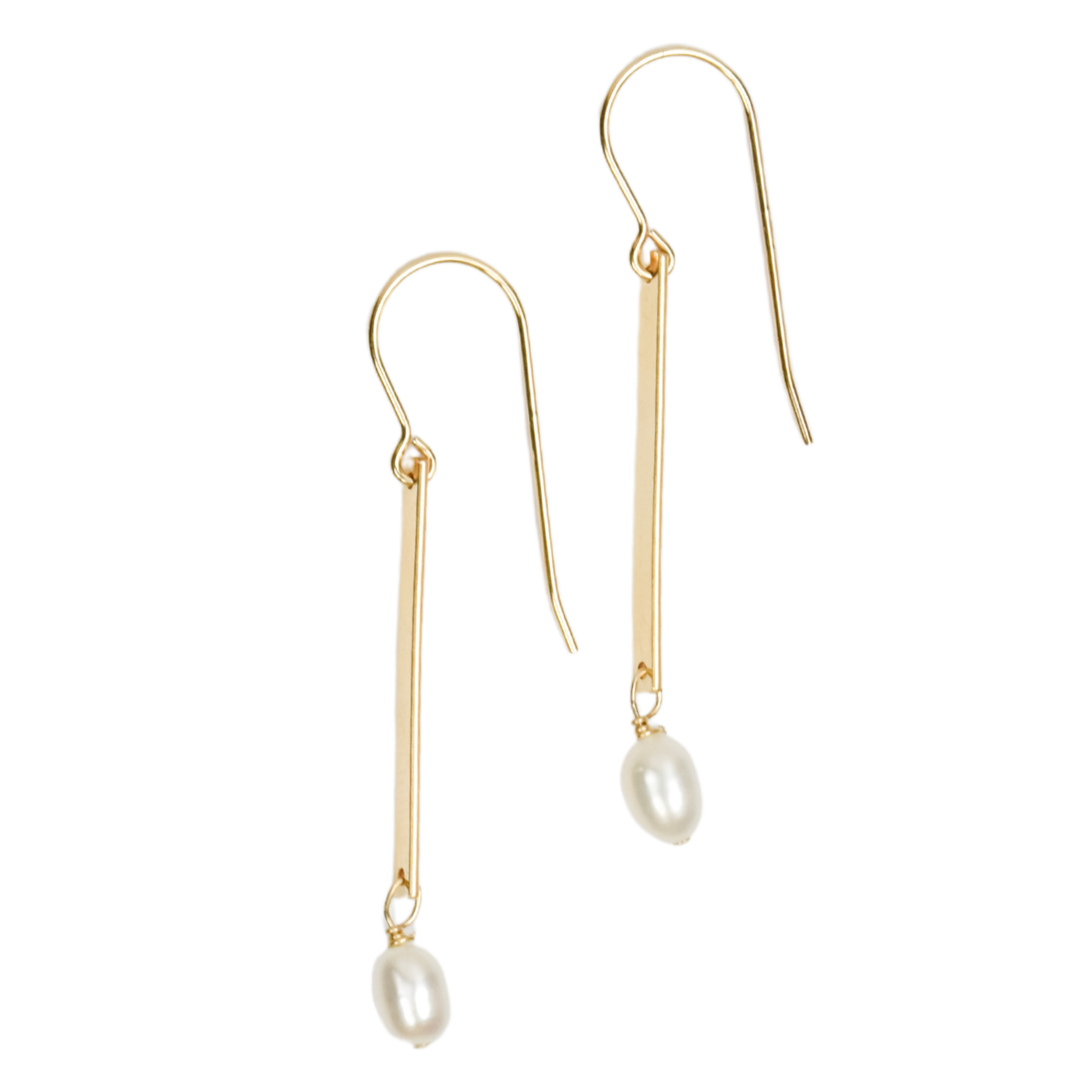 Bar and Pearl Earrings Emily Anne Designs LLC
