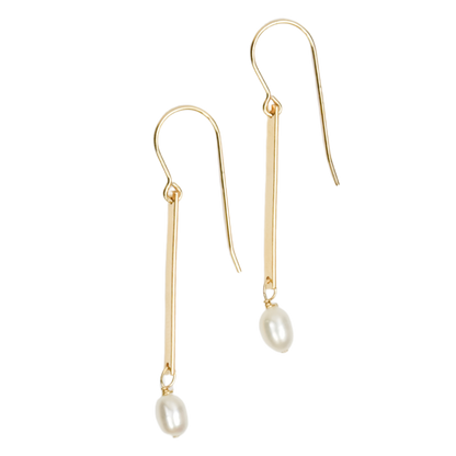 Bar and Pearl Earrings Emily Anne Designs LLC