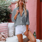Simple Button Front Shirt, Elegant Long Sleeve Shirt Tops FitiqueFit