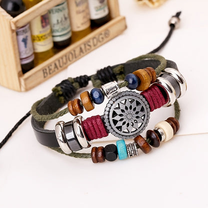 Retro Personality Cowhide Bracelets, Fashion Temperament Beaded Leather Bracelets, New Bracelets NovaCart