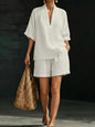 Women's Loose Batwing Sleeve Two-Piece Set – Casual Summer Beach Outfit FitiqueFit