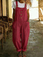 Women's Vintage High-Waist Straight-Leg Overalls – Sleeveless Suspender Jumpsuit FitiqueFit