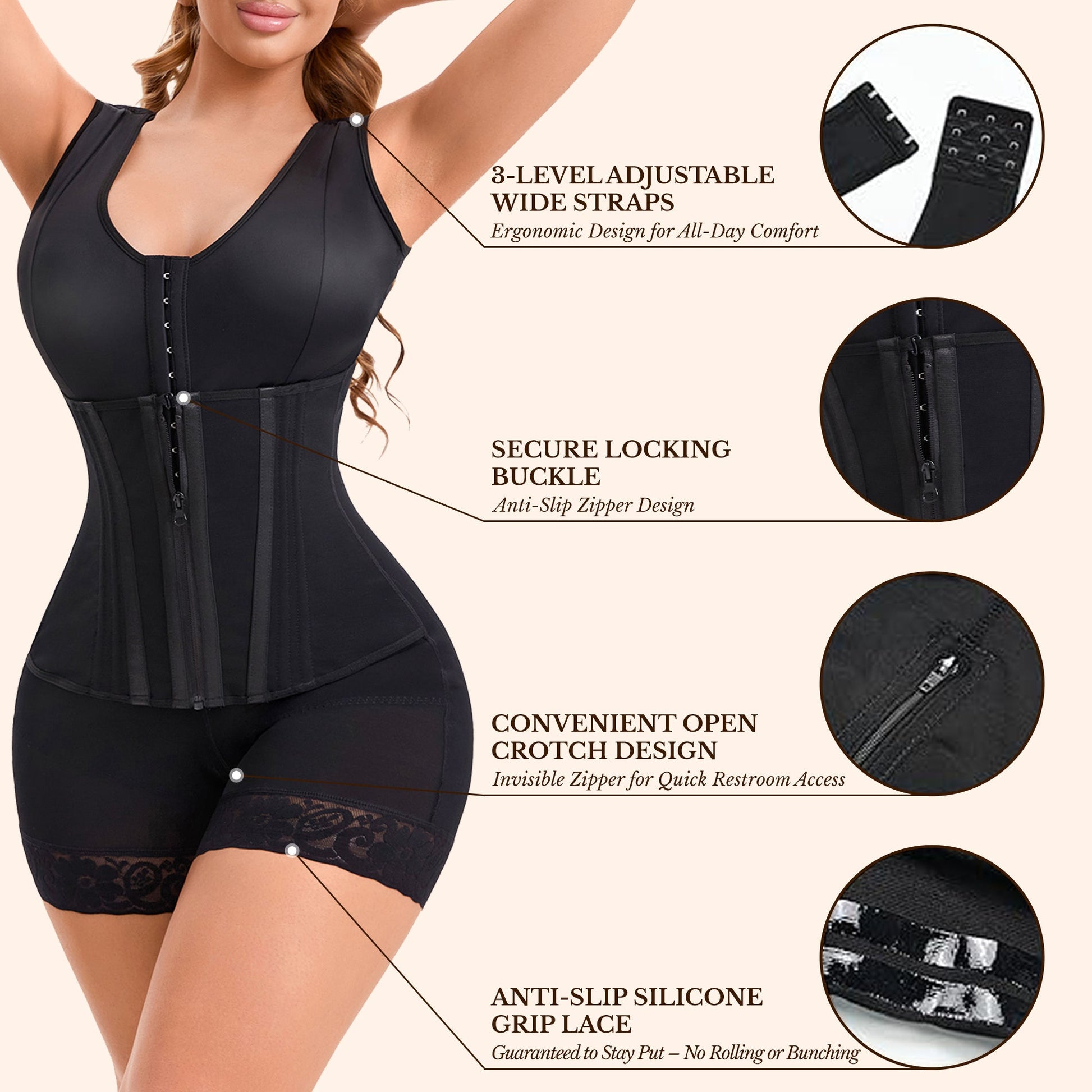 Fajas Colombianas Moldeadoras Overbust Shapewear For Women Tummy Control Full Body Shaper & Butt Lifter Post Surgery Compression Garment See size chart under “more details” The Fashion Celestial