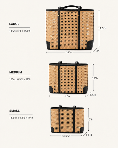 Dian Leather and Rattan Tote Bag Village Thrive