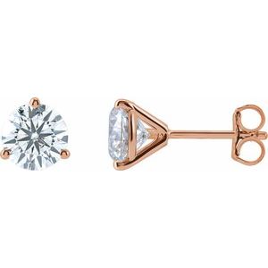 14K Rose 2 1/2 CTW Lab-Grown Diamond Stud Earrings Ethereal Legacy Boutiques